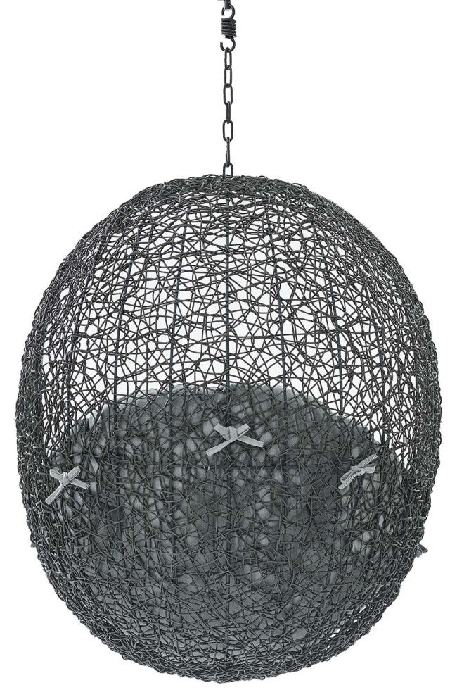 Swing Lounge Chair, Sunbrella, Gray, Modern, Outdoor Patio Balcony Garden