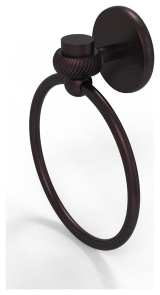 Satellite Orbit One Towel Ring With Twist Accent, Antique Bronze