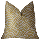 Oasis Waves Yellow and Beige Luxury Throw Pillow, 20"x20"