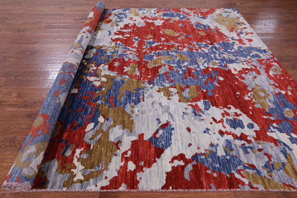 8' 11" X 11' 7" Modern Hand-Knotted Wool Rug Q8576