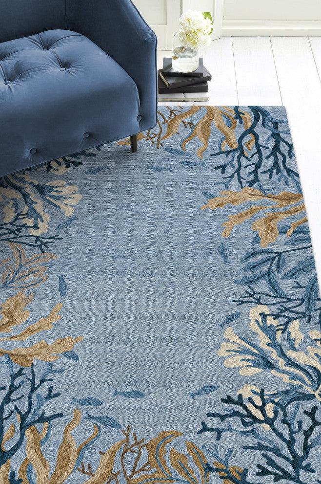 Sonesta Steel Blue Lagoon Floral Accent Rug, 2' X 7'6" Runner