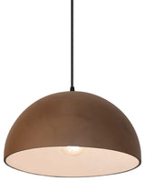 Dome 1-Light Pendant, Terra Cotta, Matte Black, Black Cord