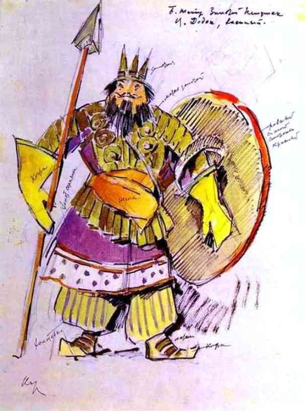 Constantin Alexeevich Korovin Tsar Dodon in Military Suite Gallery Wrap Canvas