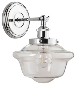 Lavagna 1 Light Schoolhouse Wall Sconce with LED Bulbs, Polished Chrome