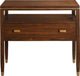 Side Table Port Eliot Open Cubby Shelf 1-Drawer Mahogany Copper Sleek