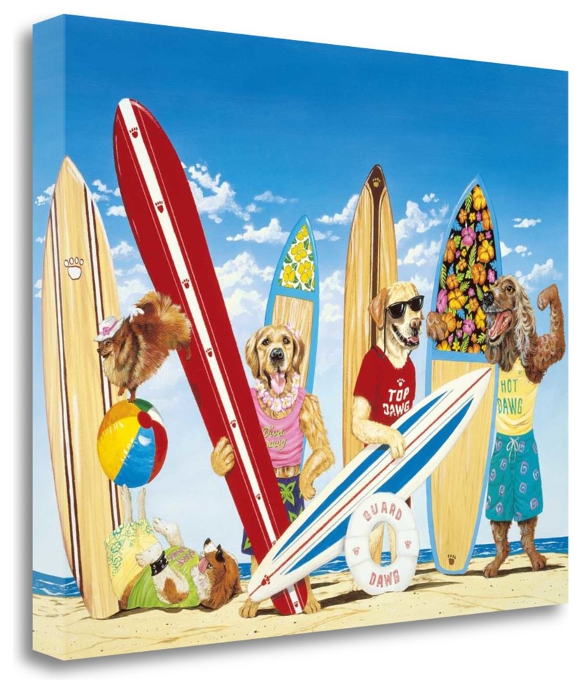 "K - 9 Surf Club" By Scott Westmoreland, Giclee Print on Gallery Wrap Canvas