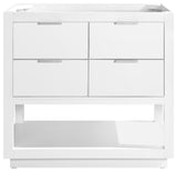 Avanity Allie 36" Vanity Only, White With Brushed Silver Hardware