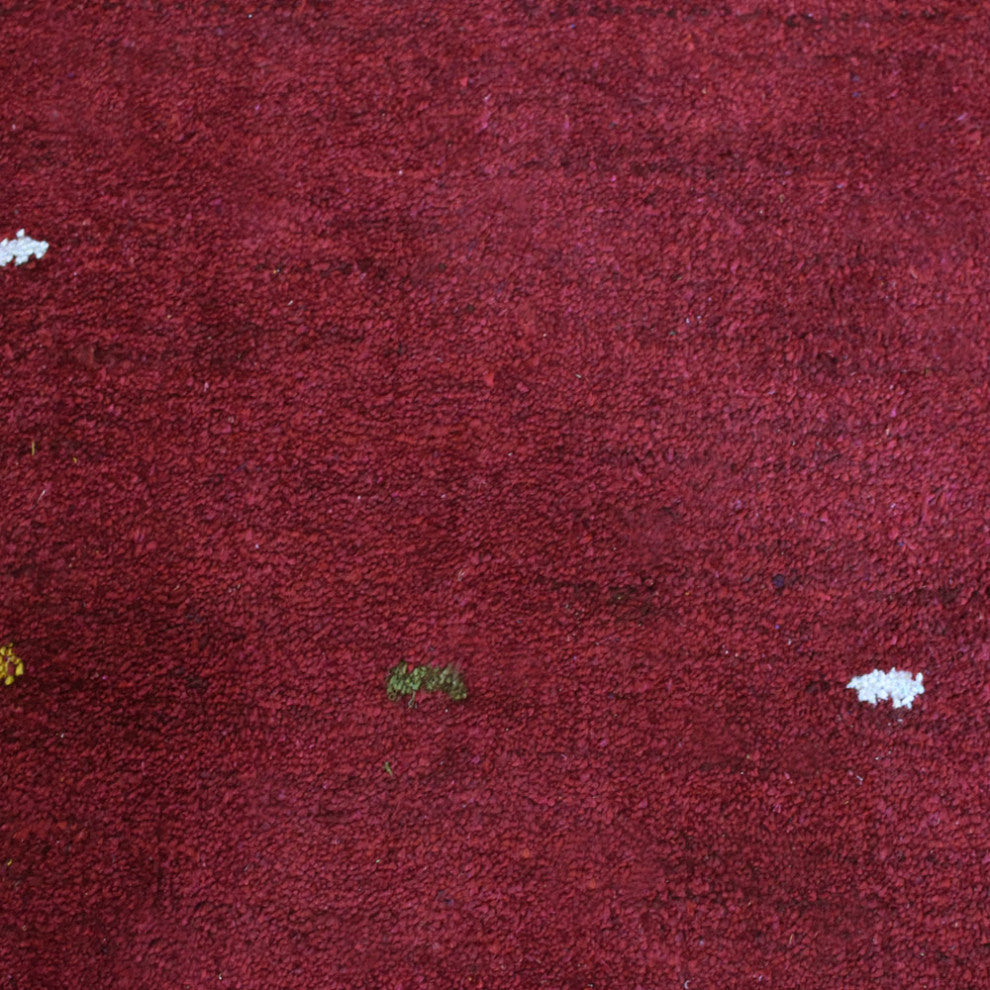 Hand Knotted Loom Silk Mix Area Rug Contemporary Red