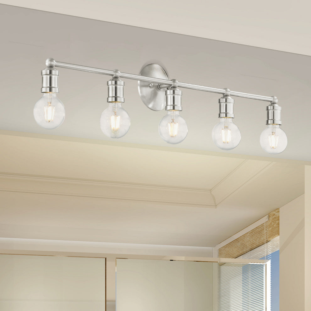Livex Lighting Lansdale 5 Light Brushed Nickel ADA Large Vanity Sconce