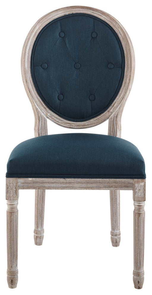 Arise Vintage French Upholstered Fabric Dining Side Chair Natural Light Blue