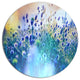 Blue Summer Flowers On Meadow, Floral Round Wall Art, 23"