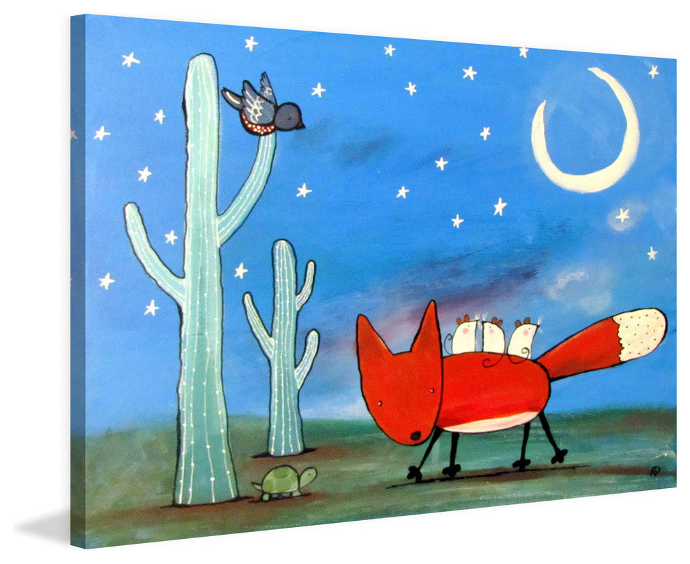 "Fox Ride" Painting Print on Wrapped Canvas