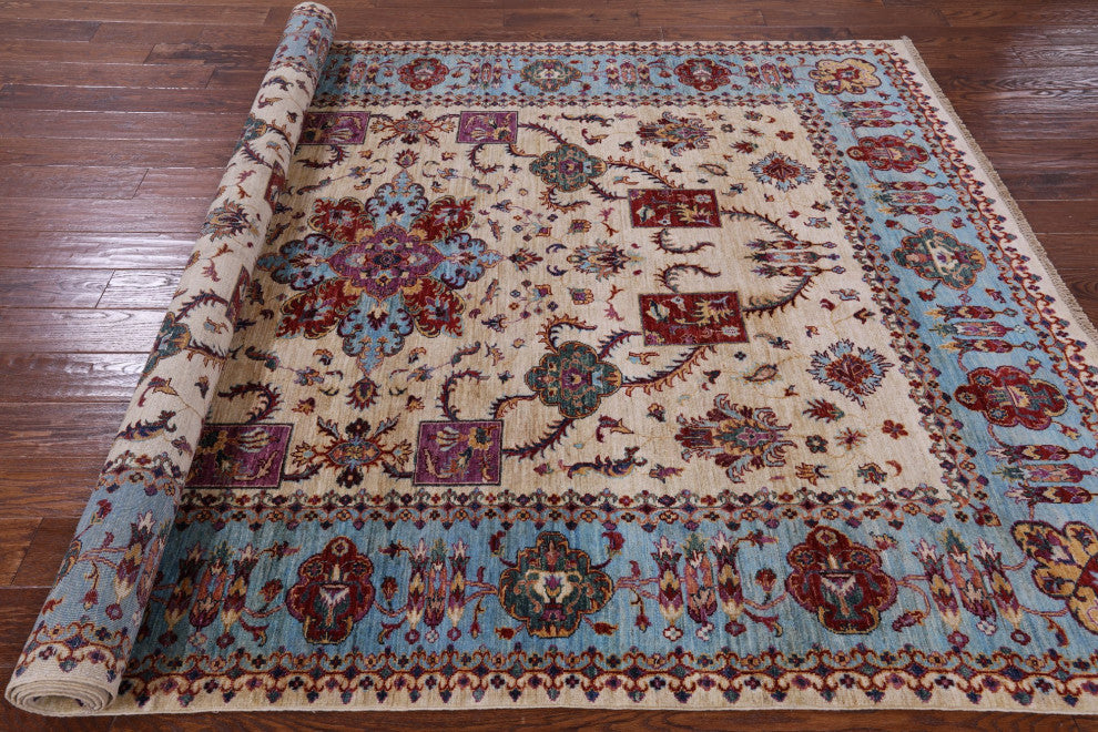 Hand-Knotted Persian Tabriz Wool Rug 6' 8" X 9' 9" Q7734