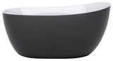 Acrylic Slipper Freestanding Flatbottom Soaking Bathtub, Black, 59"29"