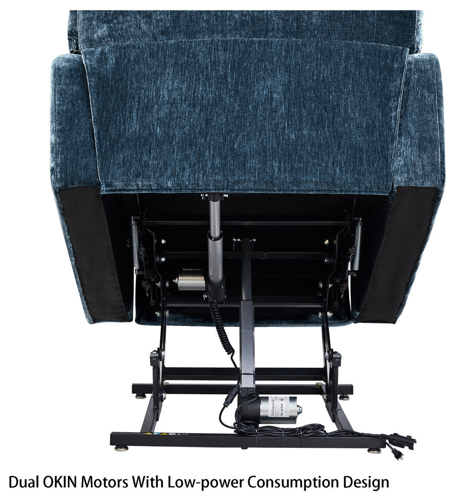 Gewnee Dual Okin Motor Power Lift Recliner Chair, Blue