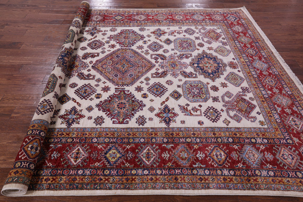 Geometric Super Kazak Handmade Rug 7' 10" X 9' 11" Q11224