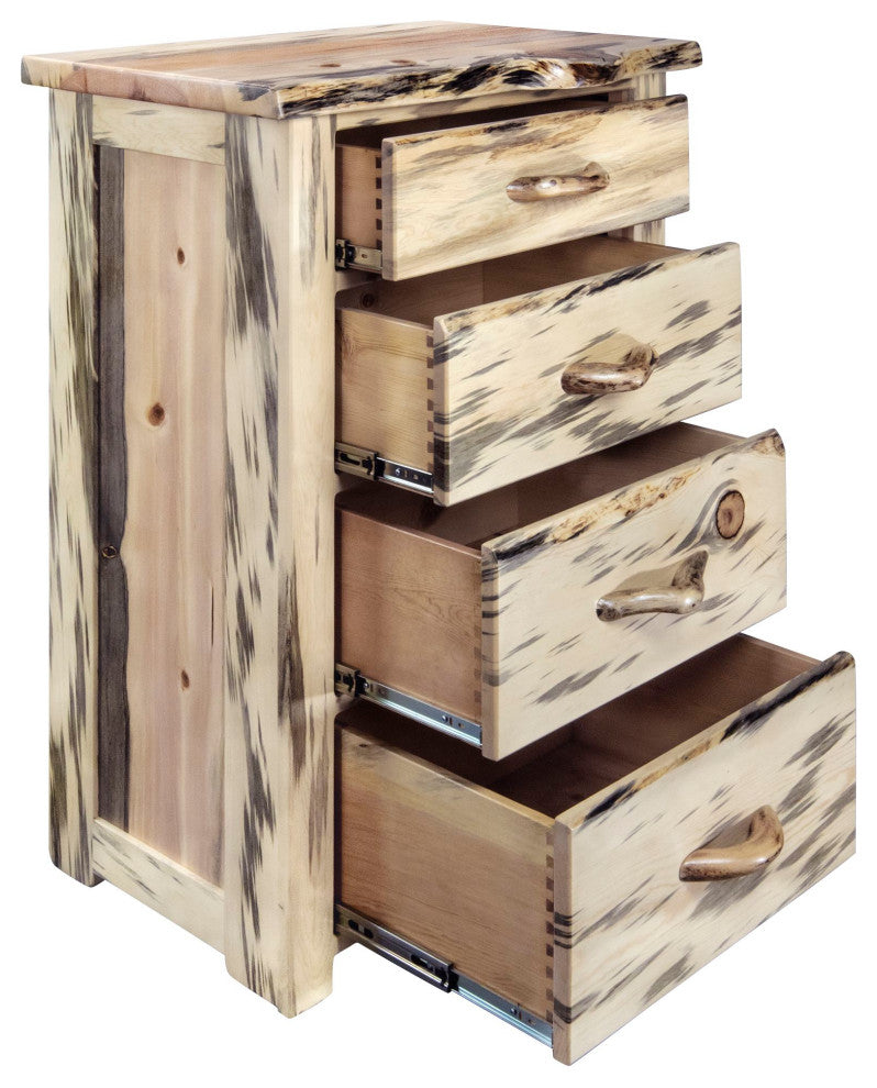 Big Sky Collection Live Edge 4 Drawer Chest of Drawers, Natural