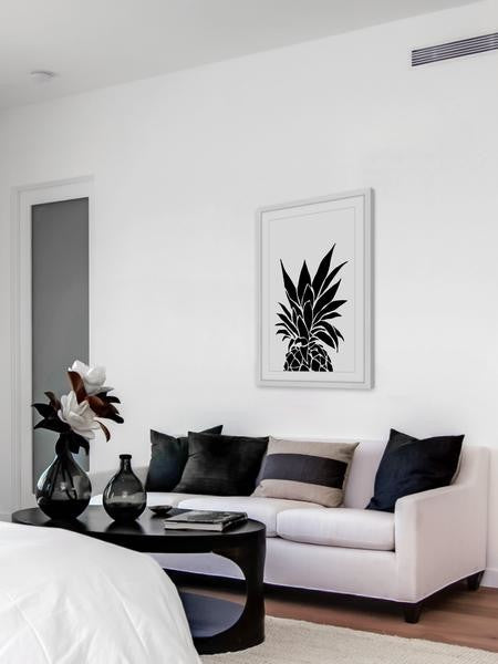 "Black Pineapple" Framed Painting Print, 16"x24"