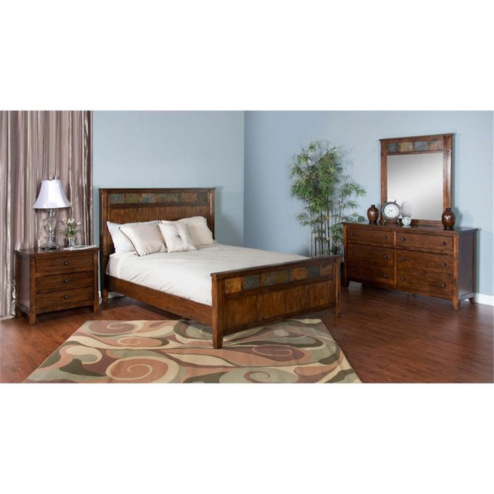 Pemberly Row 29" Petite Traditional Wood Night Stand in Dark Chocolate