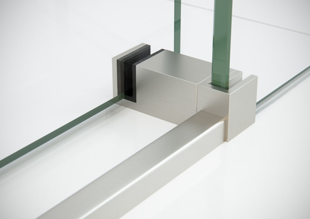 60-64"x78" Frameless Sliding Shower Door, Brushed Nickel