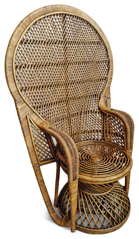 Tea Stain Perindo Peacock Wicker Chair