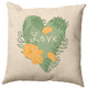Love And Roses Decorative Throw Pillow, Fresh Green, 16"x16"