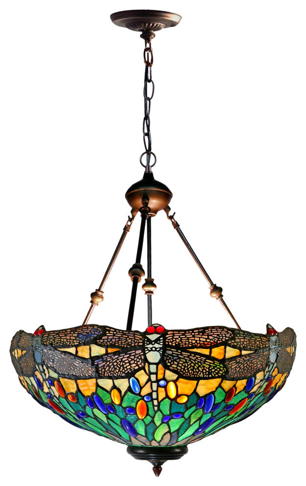 Anacapa Dragonfly Inverted Tiffany Hanging Fixture
