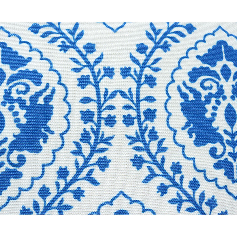 Blue & White Machine Woven with Tassels Woodrow Throw Pillow, 20" x 20"