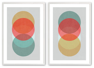 Opaque White 24" x 36" Circle Overlay in Color Framed Print