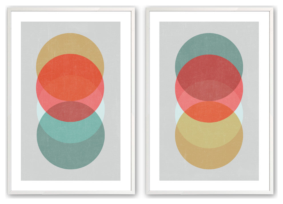 Opaque White 24" x 36" Circle Overlay in Color Framed Print
