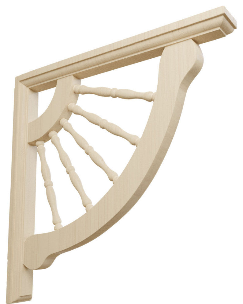 1 1/2"W x 12"D x 12"H Crendon Wagon Wheel Bracket, Rubberwood