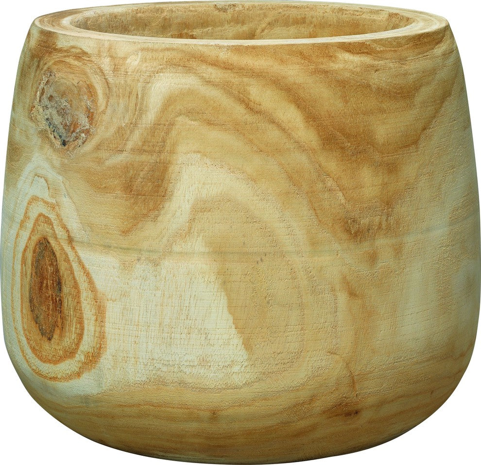 Brea Wooden Vase in Natural Wood