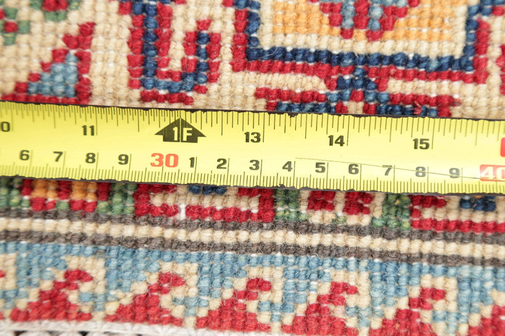 Kazak Oriental Traditional Hand Made Pakistani Area Rug, Red, 4'11"x3'5