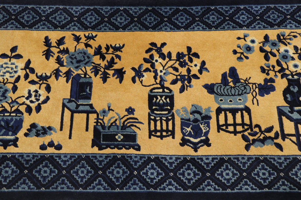Vintage Chinese Art Deco Rug, 02'04 x 04'06