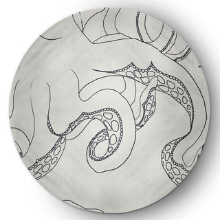 5' Round Gus Nautical Indoor/Outdoor Rug, White
