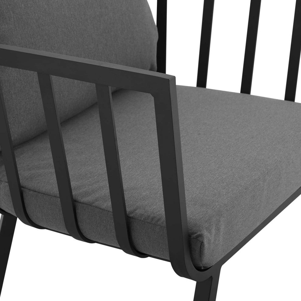 Riverside 5 Piece Outdoor Patio Aluminum Set Gray Charcoal