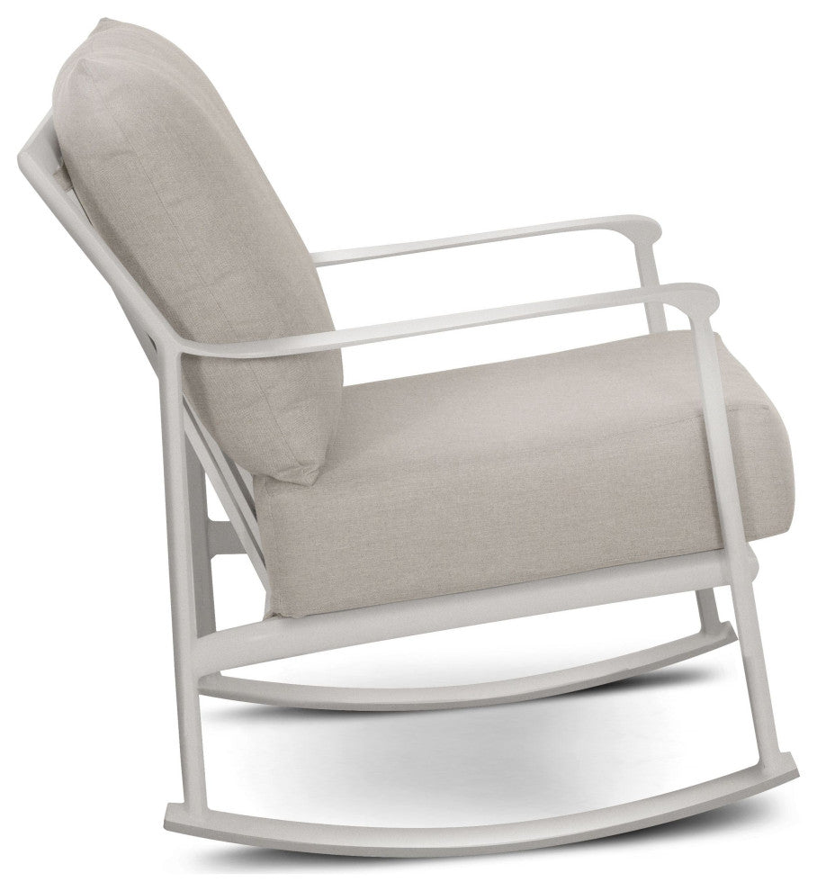 Aspen Cushion Rocking Lounge Chair, Coastal Mist