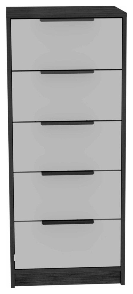 Washington 5 Drawer Dresser with Metal Handles, White