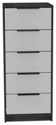 Washington 5 Drawer Dresser with Metal Handles, White