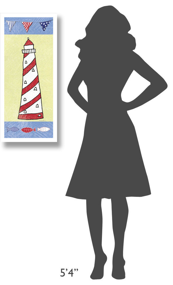 "Coastal Lighthouse II" Digital Paper Print by Farida Zaman, 14"x32"