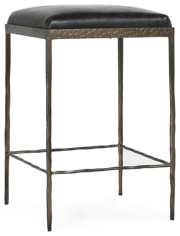 Bose 26" Top Grain Leather Counter Stool, Black
