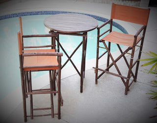 Director High Square 3-Piece Table Set, Pottery, Espresso