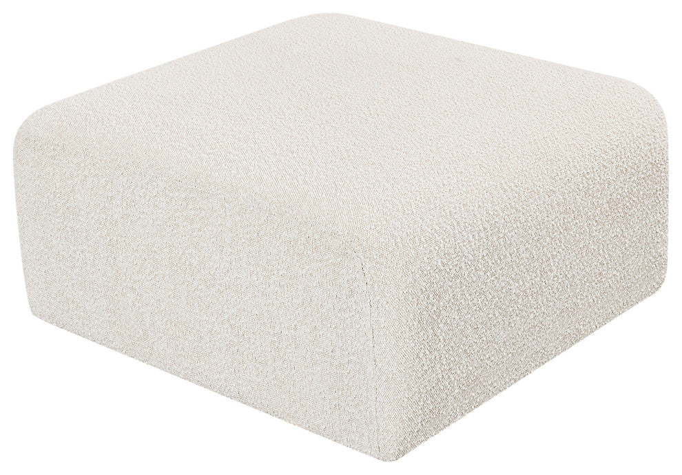 Arc Upholstered Modular Component, Cream, 1-Piece: Ottoman, Boucle Fabric