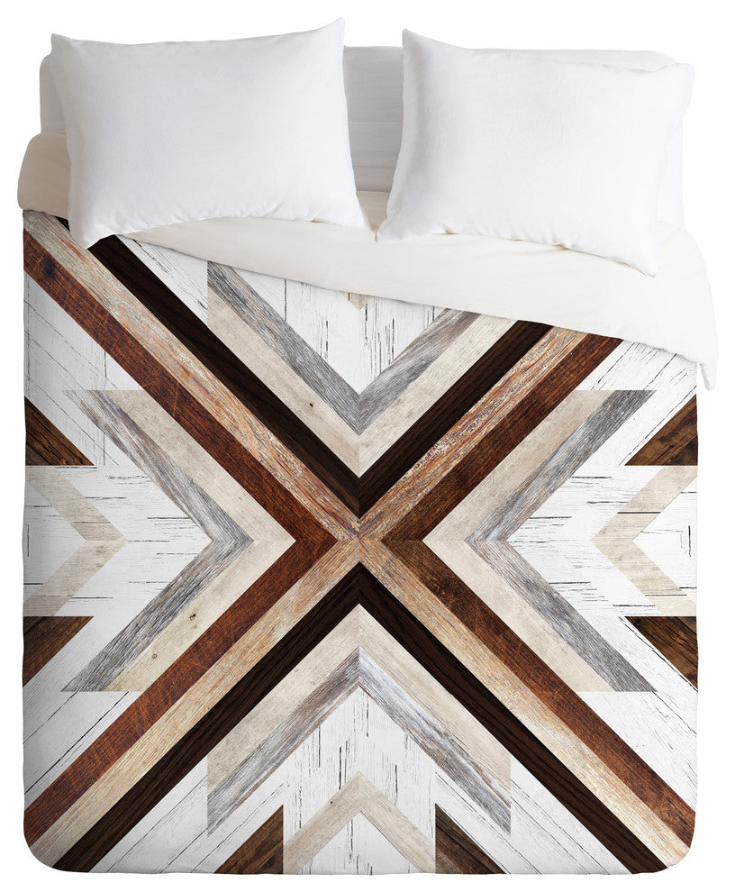 Iveta Abolina Geo Wood 1 Duvet Cover Set, Twin XL