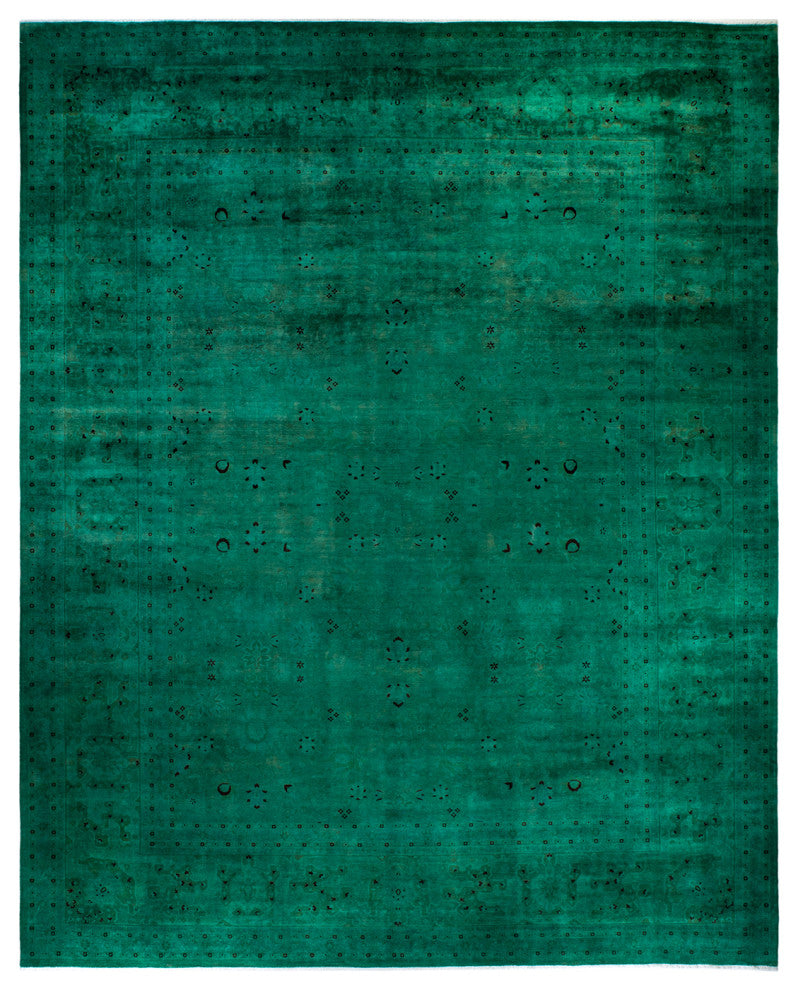 Fine Vibrance, One-of-a-Kind Handmade Area Rug Green, 15'6"x12'3"