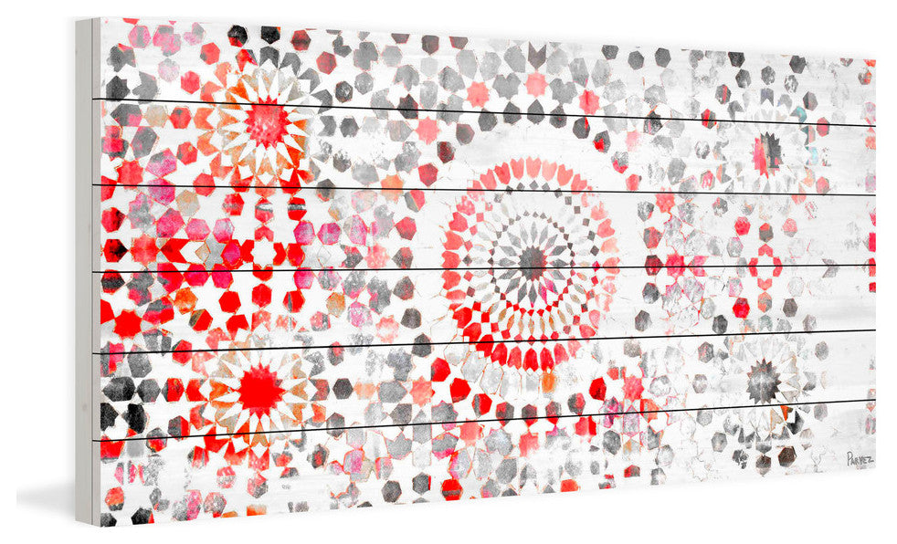 "Bab Taza" Print on White Wood, 60"x30"