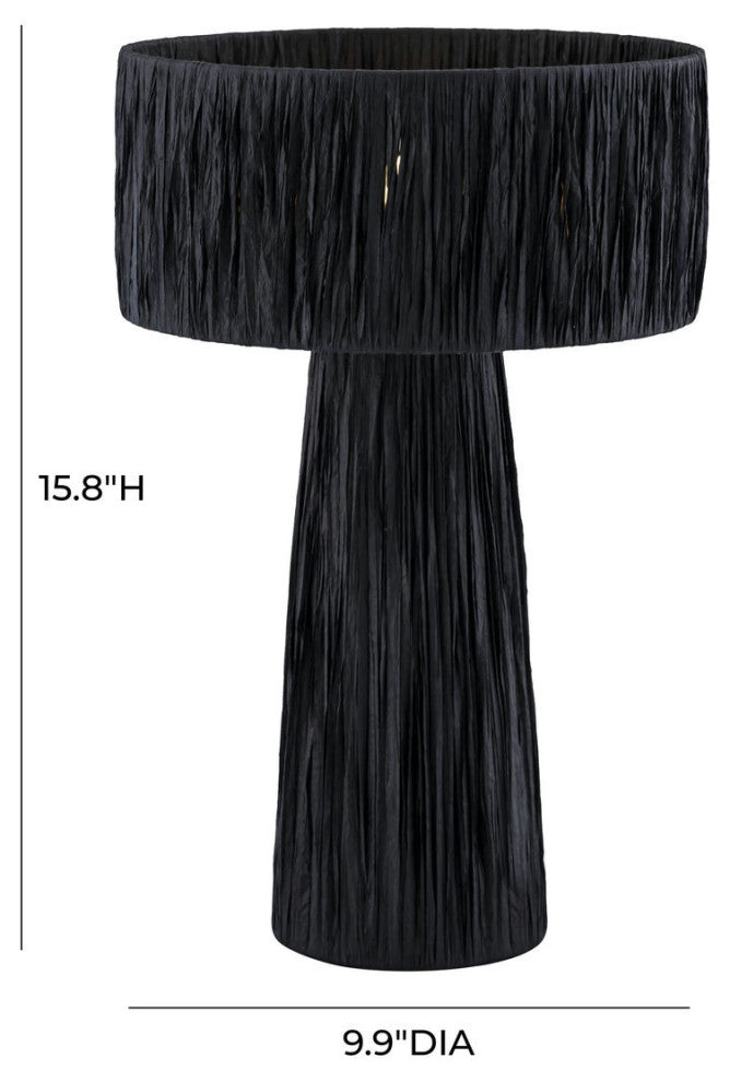Shelby Rafia Black Table Lamp, Black