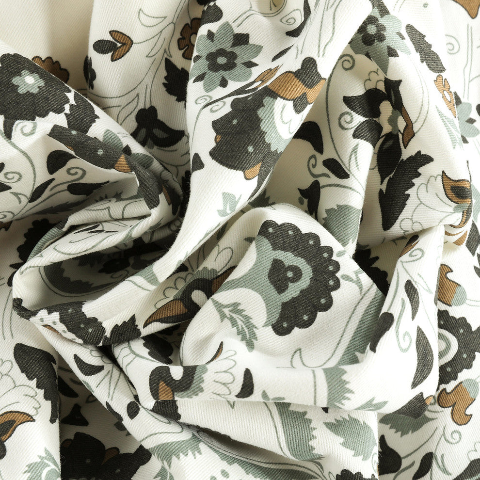 Kerala Cocoa Printed Cotton Cushion Cover, Set of 2, 18"x18"