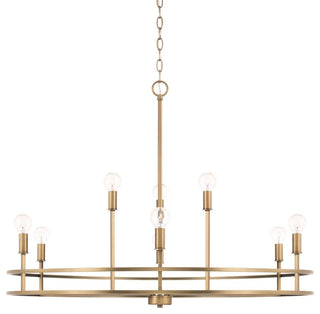 Capital Lighting 448791 Fuller 9 Light 35"W Ring Chandelier - Aged Brass