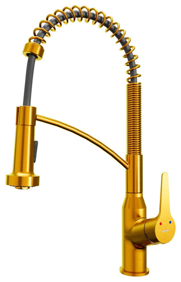 Karran Single-Handle Pull-Down Sprayer Kitchen Faucet, Gold